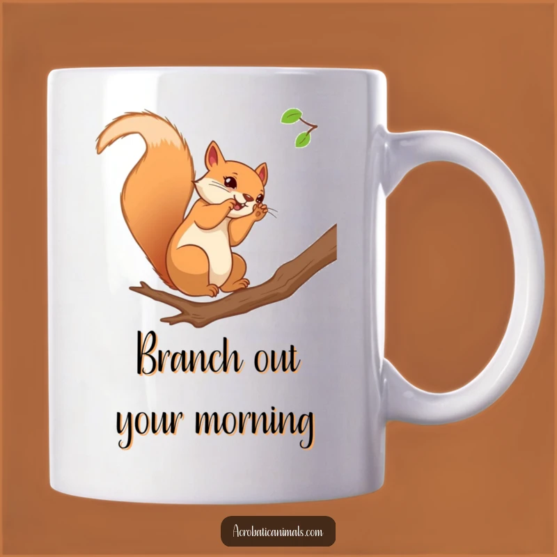 Funny Squirrel Somersault Mug - Hilarious Critter Moment, Perfect Gift!
