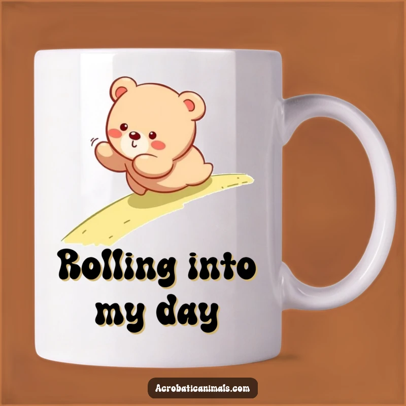 Funny Tumbling Bear Cub Mug - Adorable & Hilarious Gift for a Playful Soul
