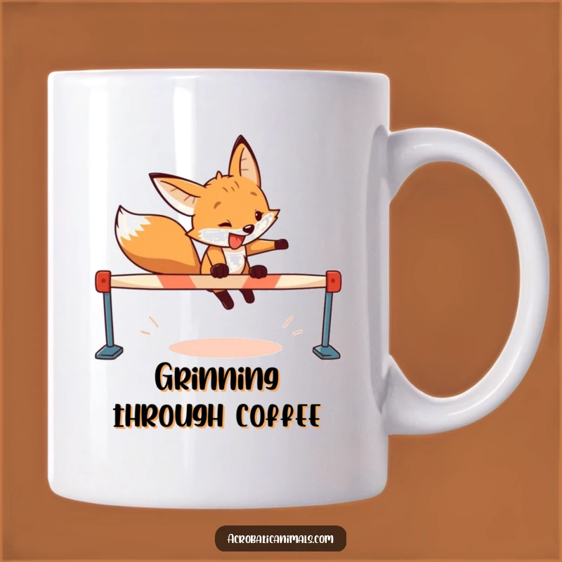 Funny Fox Hurdler Mug - Go-Getter Spirit, Hilarious Motivational Gift!
