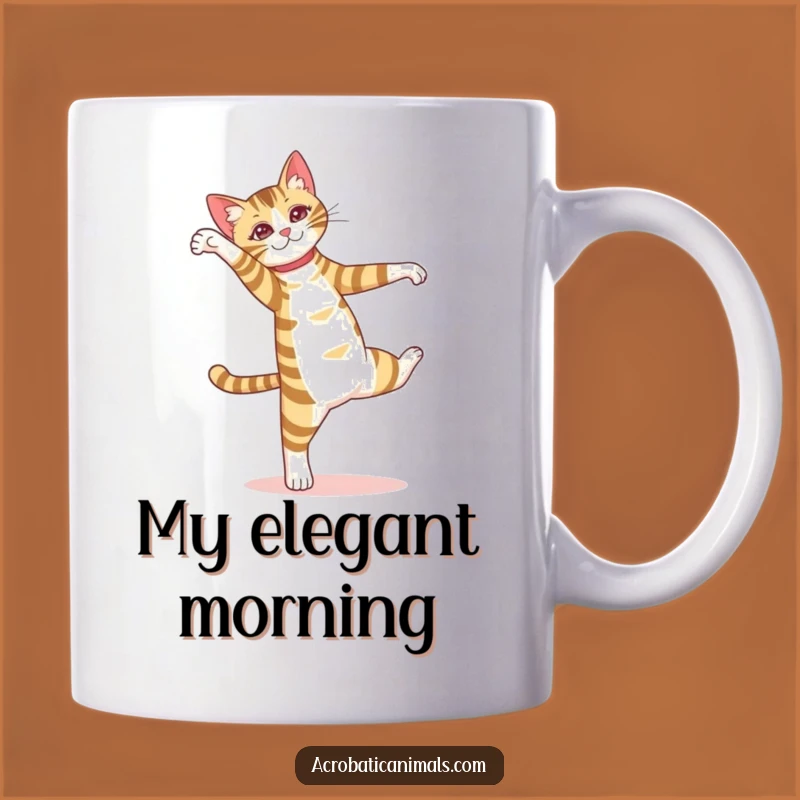 Funny Cat Pirouette Mug - Graceful Dancer Gift for Feline Fans, Perfect Funny Gift