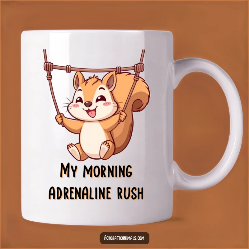 Funny Squirrel Trapeze Artist Mug - Hilarious Acrobat Gift for Fun Lovers