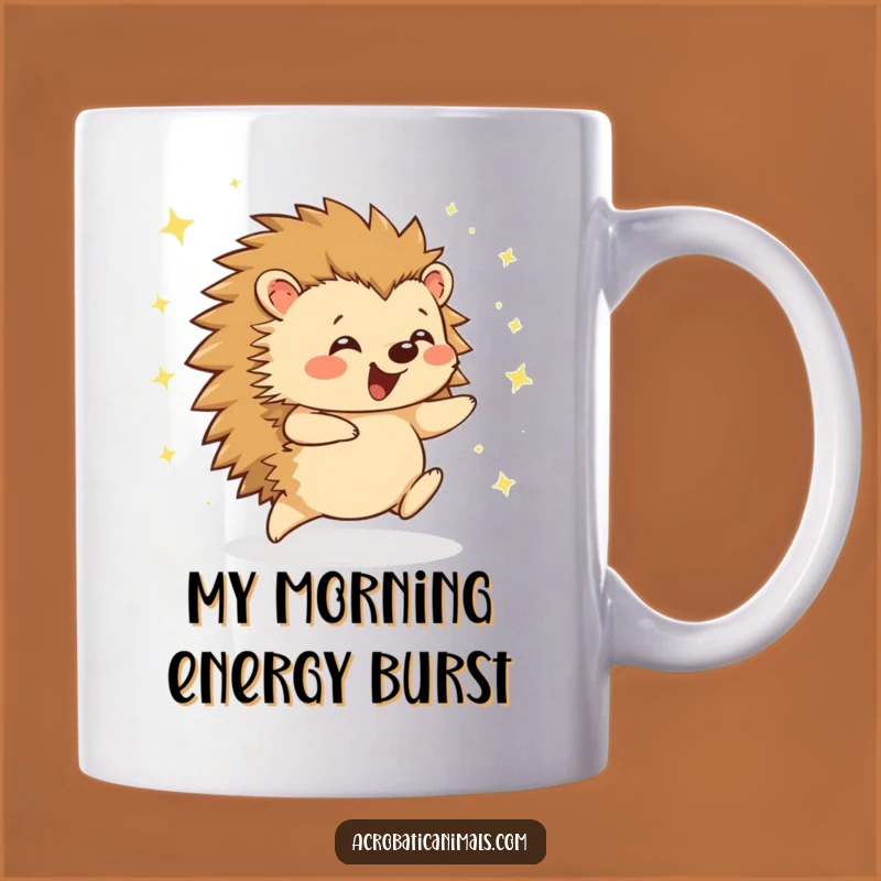 Funny Hedgehog Cartwheel Mug - Joyful Sparkle Hedgehog, Perfect Gift for Animal Lovers