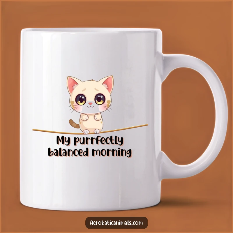 Funny Cat Tightrope Walker Mug: Hilarious Gift for Cat Lovers