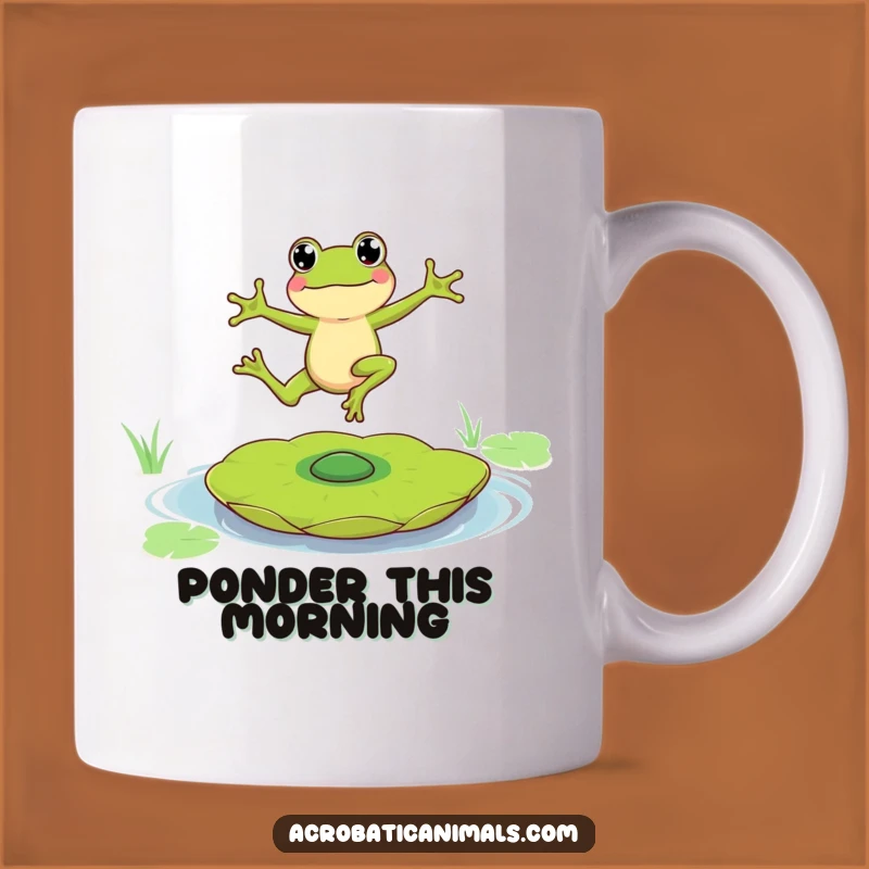 Funny Leaping Frog Mug: Hilarious Amphibian Acrobatics Gift for Frog Lovers