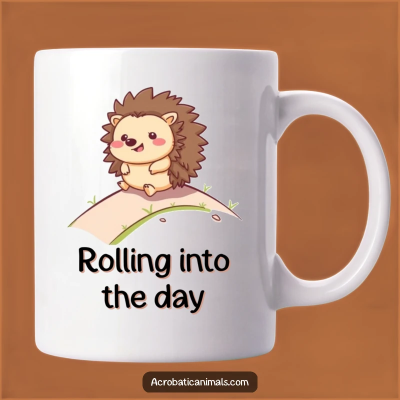 Funny Hedgehog Rolling Mug - Joyful Hill Adventure Gift, Perfect Funny Gift