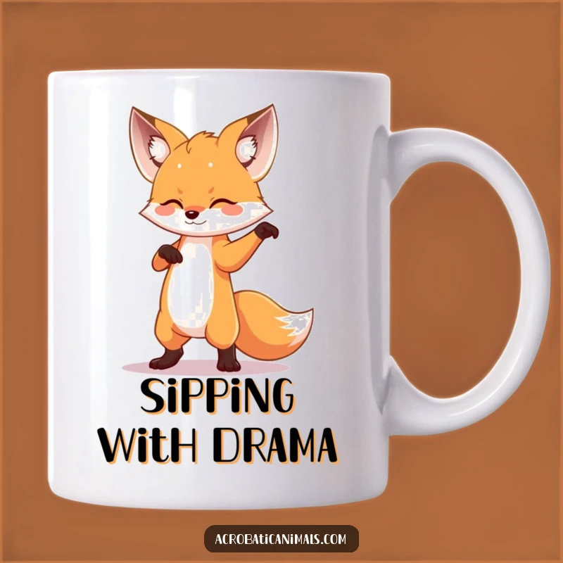 Funny Fox Dance Pose Mug: Hilarious Gift for Dramatic Performers