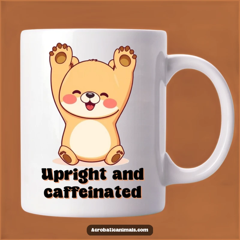Funny Bear Handstand Mug: Happy Yogi Bear Gift for Fitness Fans