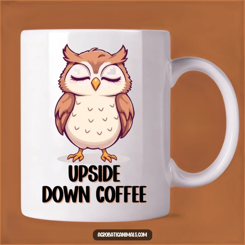 Funny Sleepy Owl Handstand Mug: Hilarious Gift for Tired Achievers