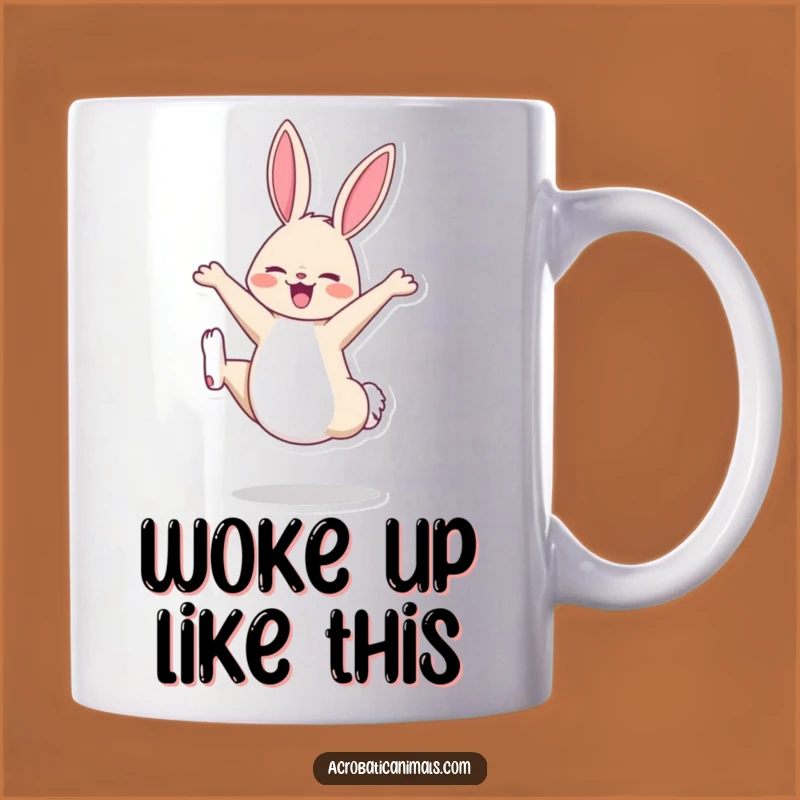 Funny Bunny Cartwheel Mug: Hilarious Gift for Joyful People