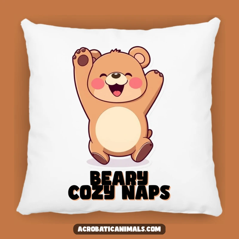 Funny Bear Pillow: Cozy Somersault Cushion, Perfect Comfy & Cheerful Gift