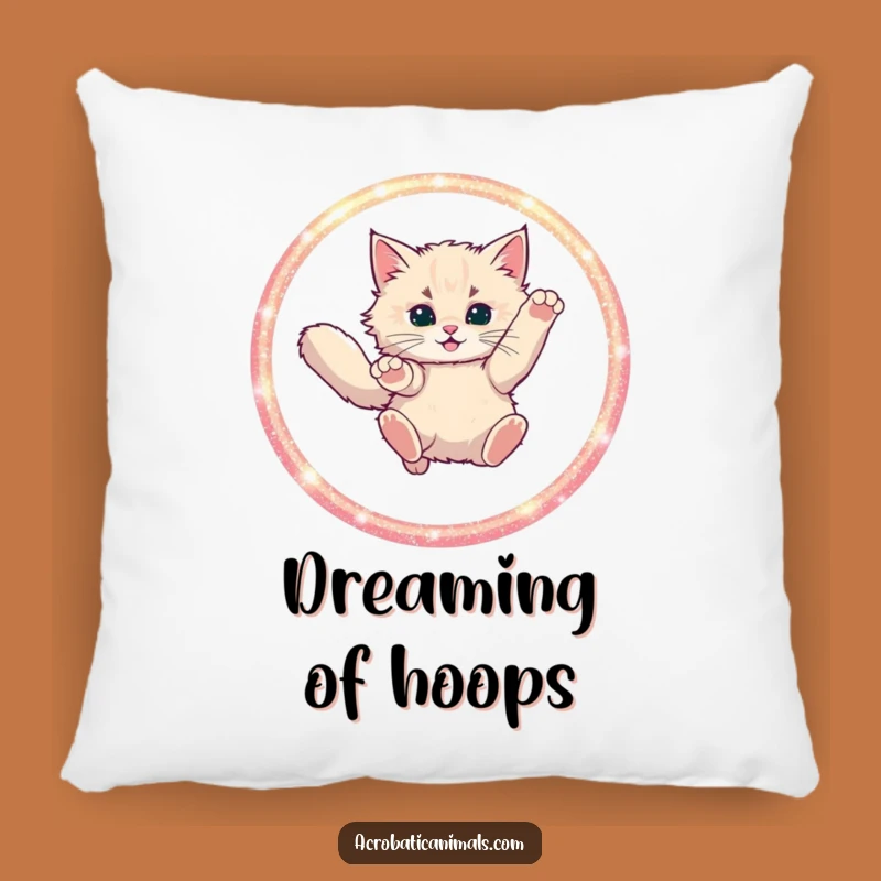 Funny Cat Hoop Leap Pillow: Comfort Meets Daring Feline Fun