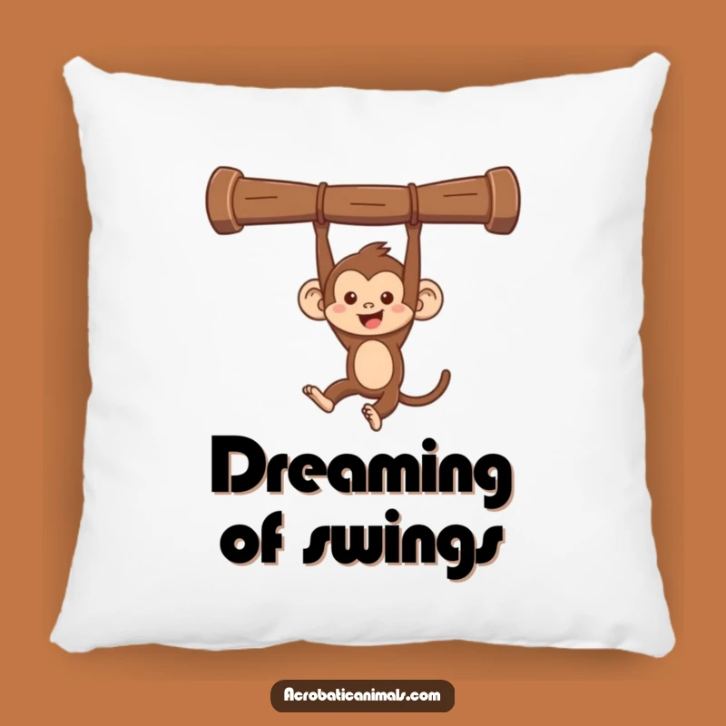 Funny Monkey Swinging Pillow - Cozy Acrobat Cushion, Hilarious Jungle Home Decor Gift