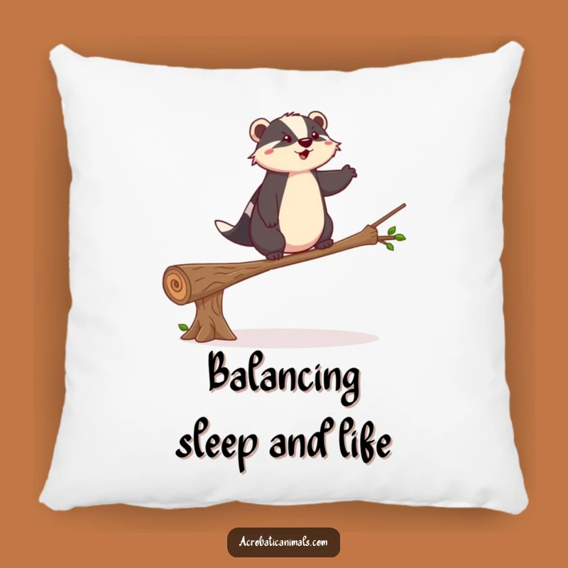 Funny Badger Balance Pillow: Comfy Cushion with Steady Charm, a Funny Gift