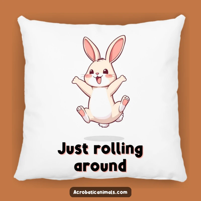Funny Bouncy Bunny Somersault Pillow - Comfy Cushion for Joyful Decor