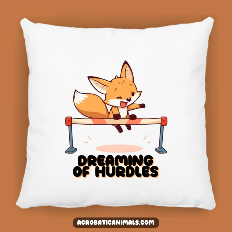 Funny Fox Hurdler Pillow - Comfy Champion Cushion, Hilarious Accent Gift!