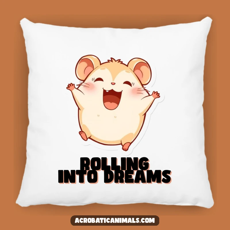 Funny Hamster Flip Pillow: Cute Gymnastics Cushion for Cozy Joy!