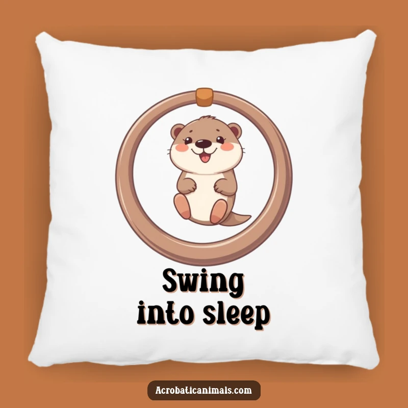 Funny Otter Ring Swing Pillow - Comfy & Humorous Decor