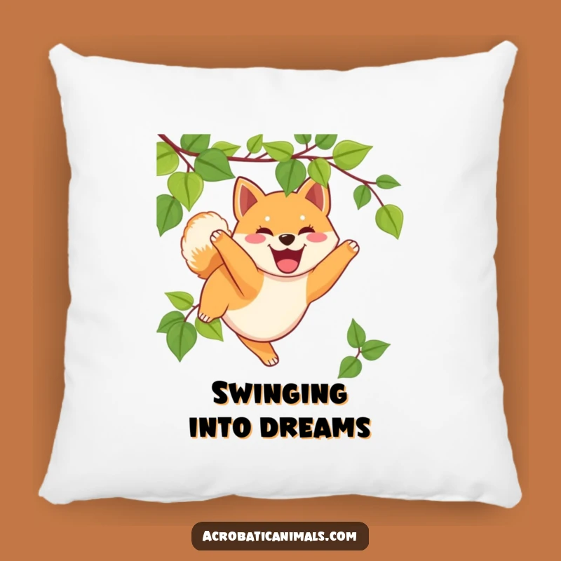 Funny Shiba Inu Pillow: Cozy Swinging Puppy Accent Pillow Gift