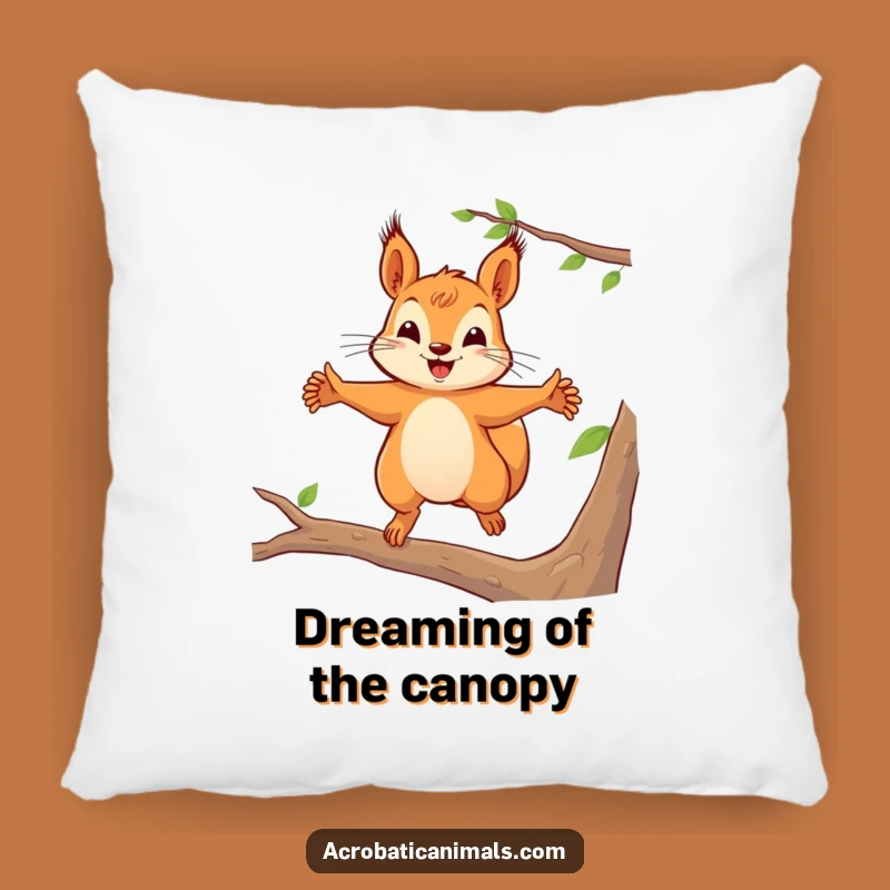 Funny Squirrel Leap Pillow: Comfy Cushion with Playful Charm, a Funny Gift