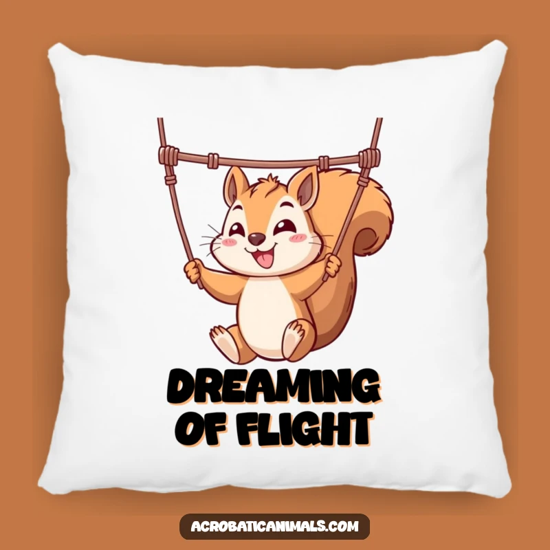 Funny Squirrel Trapeze Pillow - Cozy Acrobat Cushion, Hilarious Funny Gift