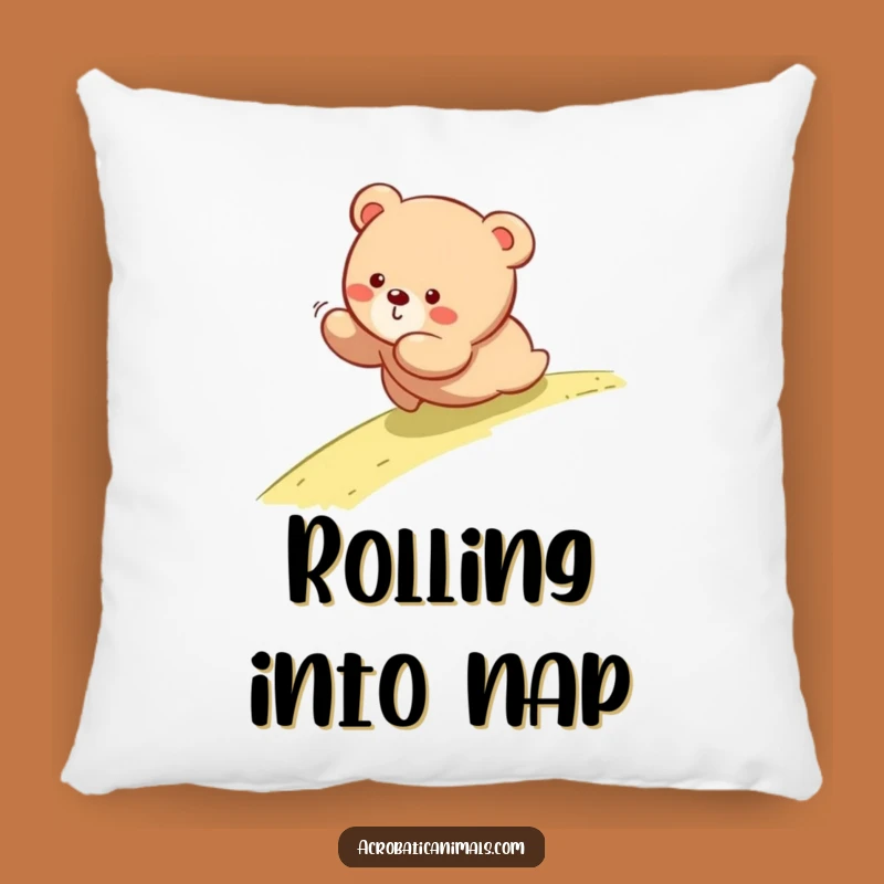 Funny Tumbling Bear Cub Pillow - Cozy & Adorable Accent for a Whimsical Gift