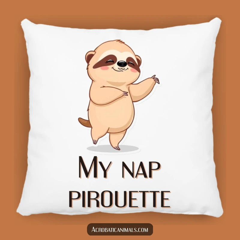 Funny Sloth Ballet Pillow - Cozy Dancer Cushion, Hilarious Relaxed Home Decor Gift