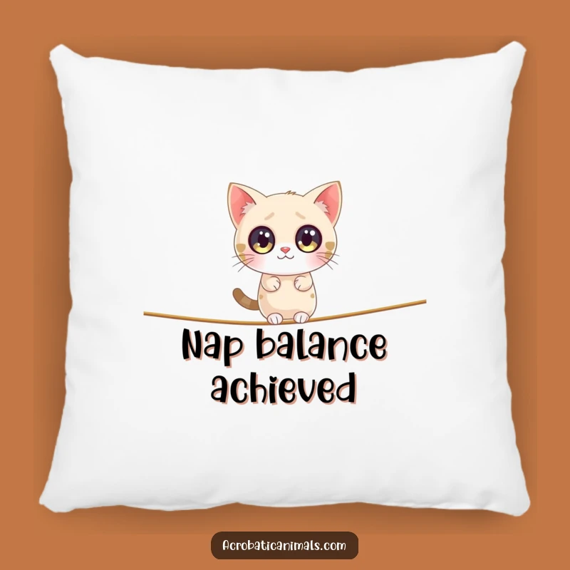 Funny Cat Tightrope Pillow: Comfy and Hilarious Accent Decor