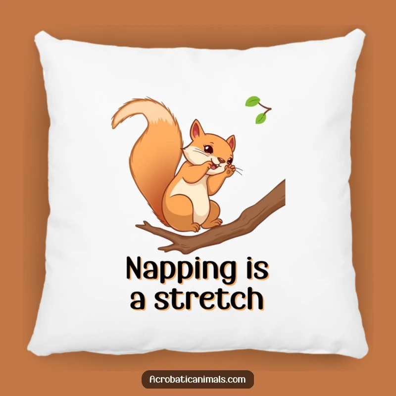 Funny Squirrel Somersault Pillow - Comfy Cozy Cushion, Hilarious Accent Gift!
