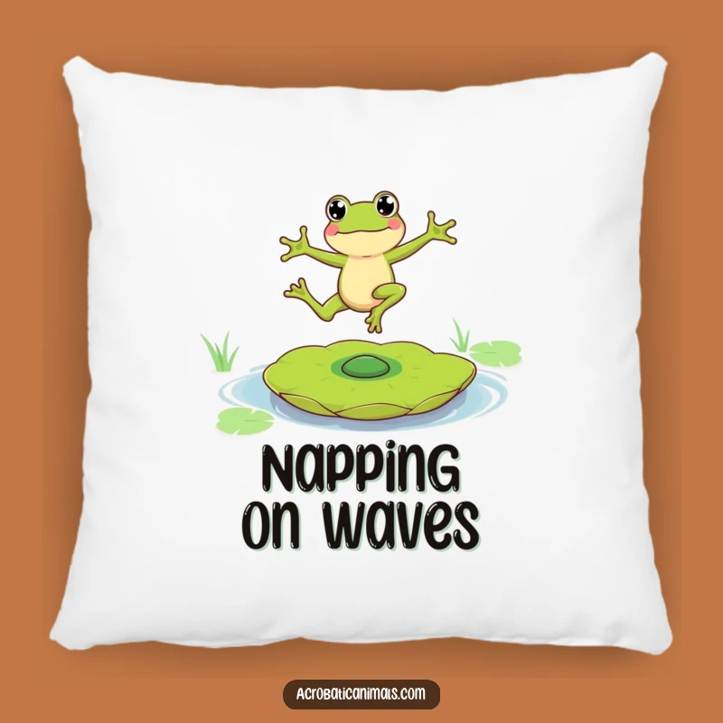 Funny Leaping Frog Pillow: Soft Amphibian Acrobatics Cushion for Cozy Giggles