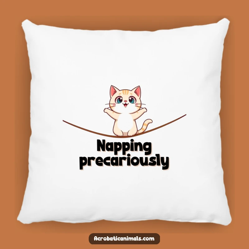 Funny Cat Tightrope Pillow: Cozy Surprised Balance Comfort, Delightful Funny Gift
