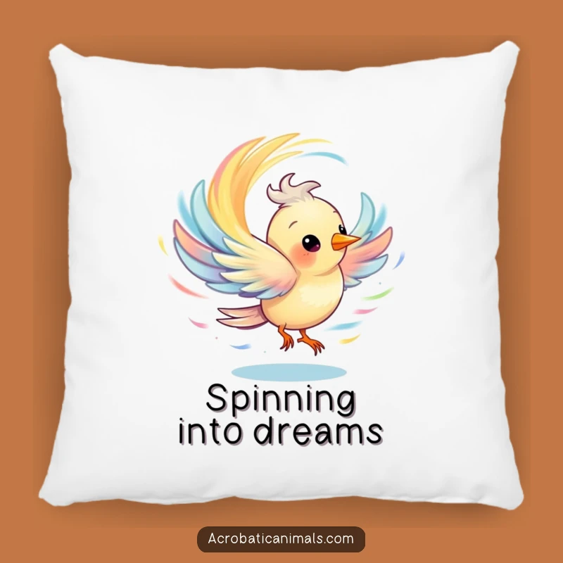 Funny Spinning Bird Pillow - Cozy & Colorful Accent for a Whimsical Gift