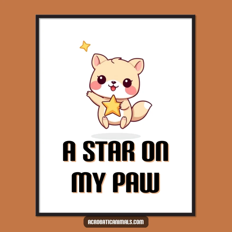 Funny Star Balance Animal Digital Art - Instant Gift for Whimsical Walls!