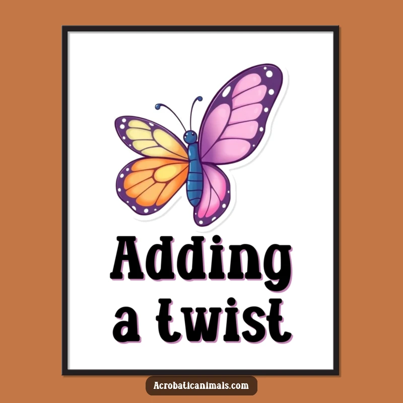 Funny Butterfly Twist Digital Art - Instant Elegance, Hilarious Decor Gift!