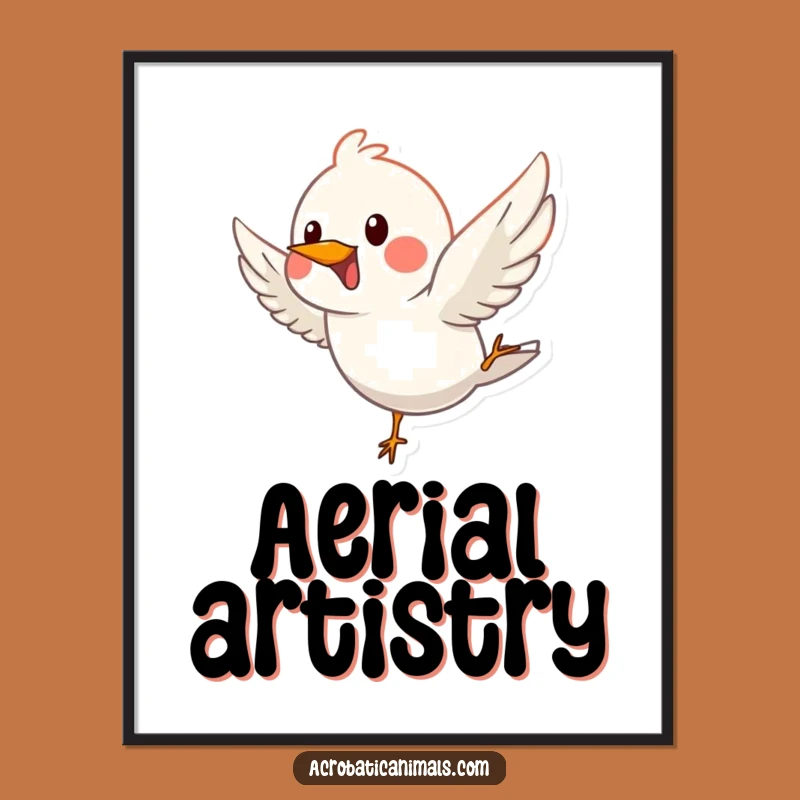 Funny Bird Dive Digital Art - Instant Graceful Decor