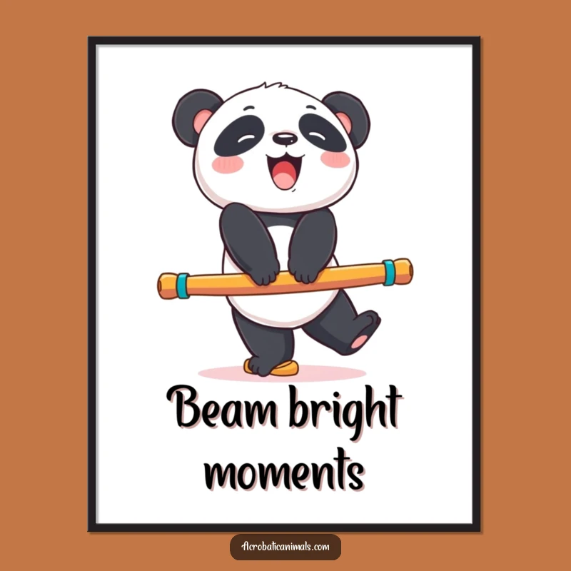Funny Panda Digital Art: Giggling Bear Balance Decor Gift