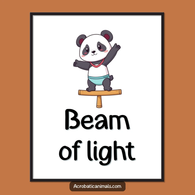 Funny Gymnast Panda Digital Art - Confident & Hilarious Decor for Your Space