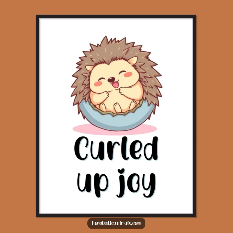 Funny Hedgehog Ball Digital Art - Instant Cute Decor