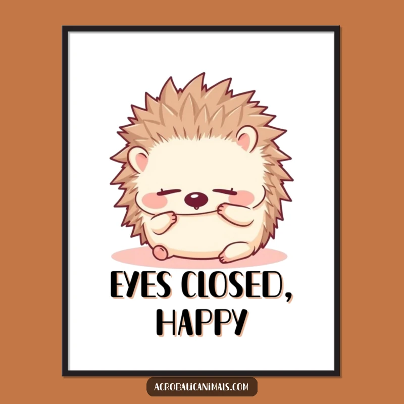 Funny Hedgehog Roll Digital Art - Instant Cuteness, Hilarious Decor Gift!