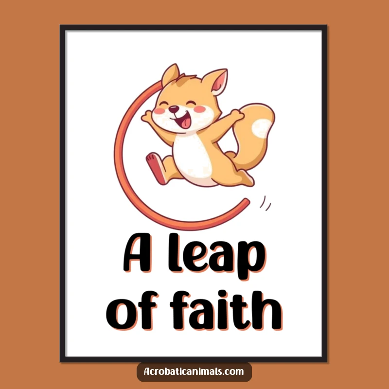 Funny Agile Animal Hoop Brilliance Digital Print - Instant Laugh Gift!