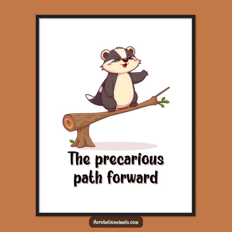 Funny Badger Balance Digital Art: Instant Calm Focus with this Funny Gift