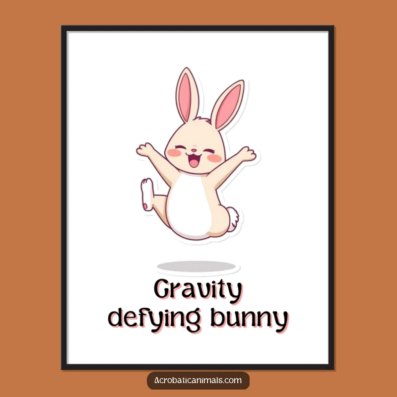 Funny Bunny Cartwheel Digital Art: Instant Joy for Your Walls