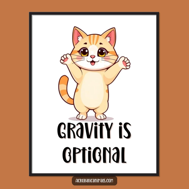 Funny Cat Handstand Digital Print: Proud Feline Art for Instant Download, Funny Gift