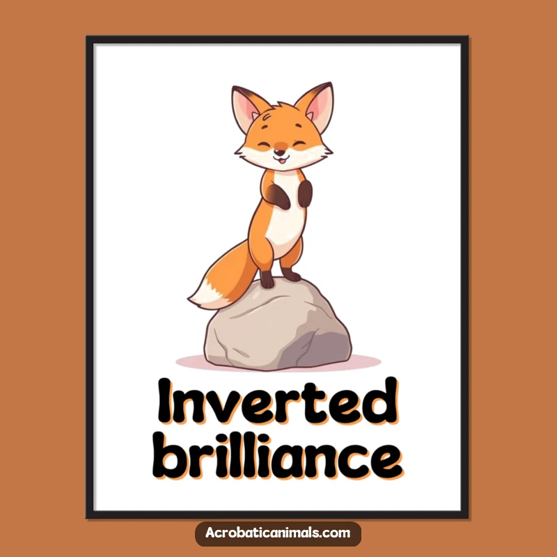 Funny Fox Handstand Digital Art - Instant Quirky Decor