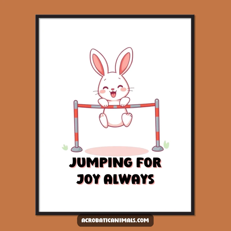 Funny Rabbit High Jump Digital Art: Instant Laughs with this Hilarious Funny Gift