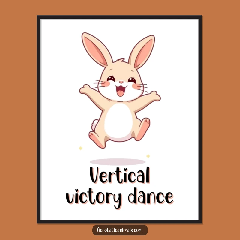 Funny Rabbit Jump Digital Art: Instant Download of Bunny Bliss, a Perfect Funny Gift Download