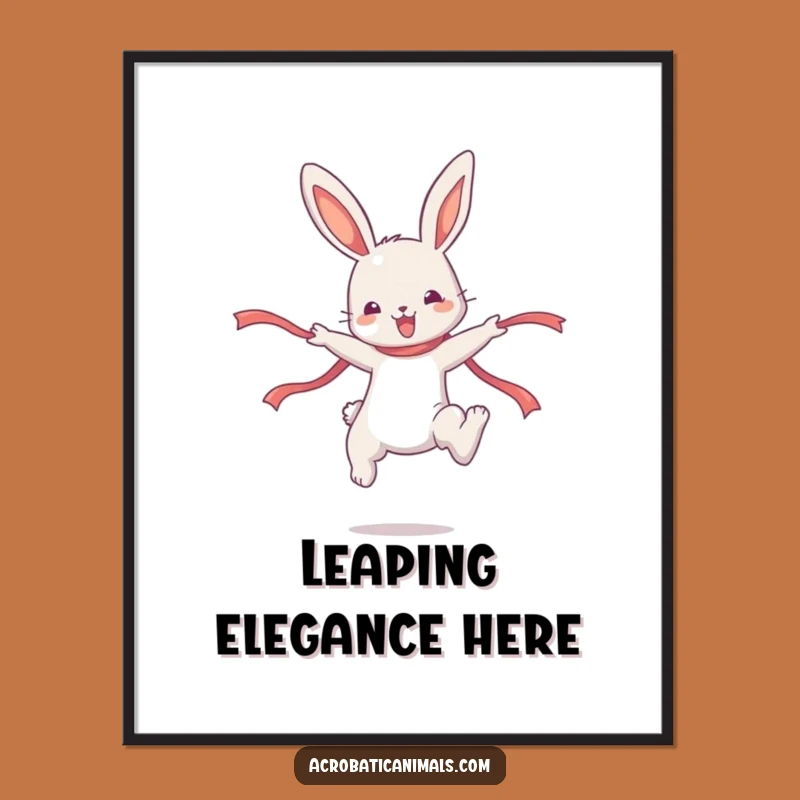 Funny Bunny High Jump Digital Print: Instant Gymnastics Cheer for Your Walls!