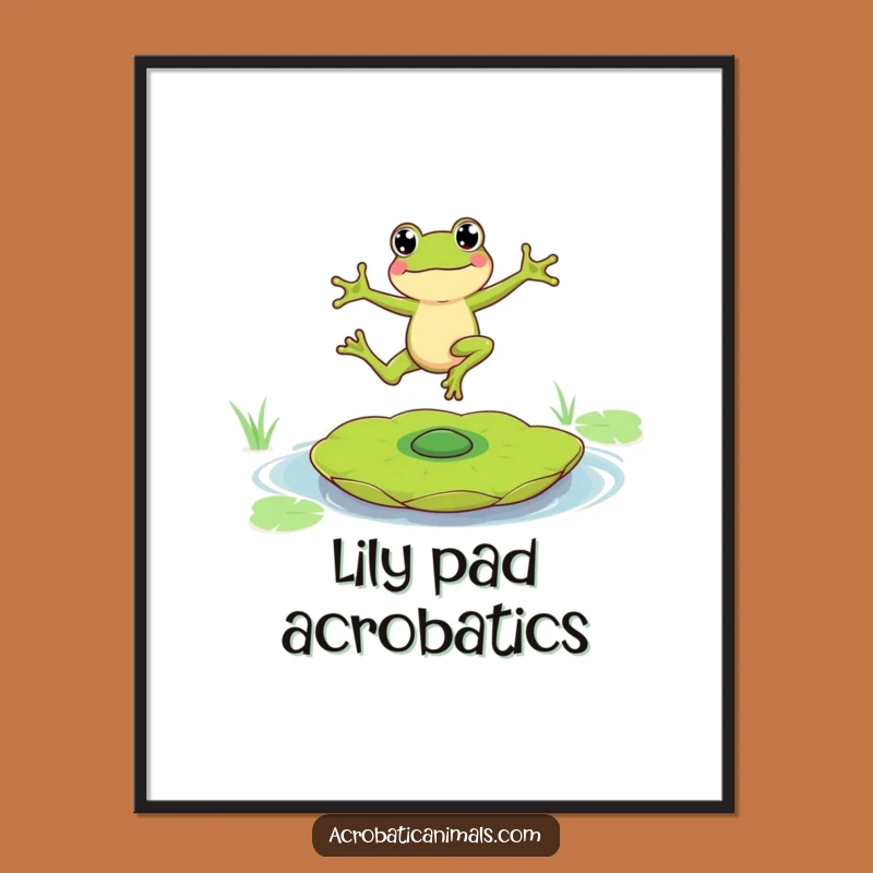 Funny Leaping Frog Digital Art: Amphibian Acrobatics for Instant Wall Humor