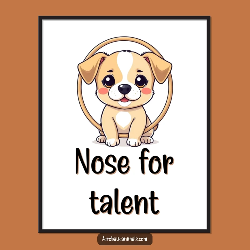 Funny Dog Balancing Digital Art - Talented Pet Trick Print, Instant Funny Gift