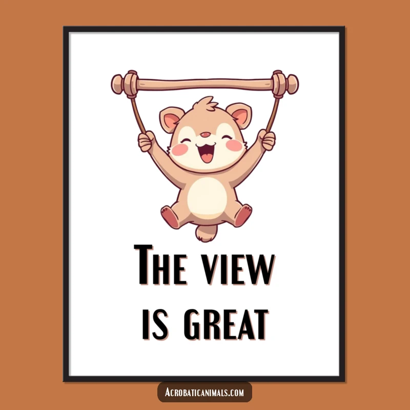 Funny Happy Animal Swing Bliss Digital Print - Instant Joy Gift!