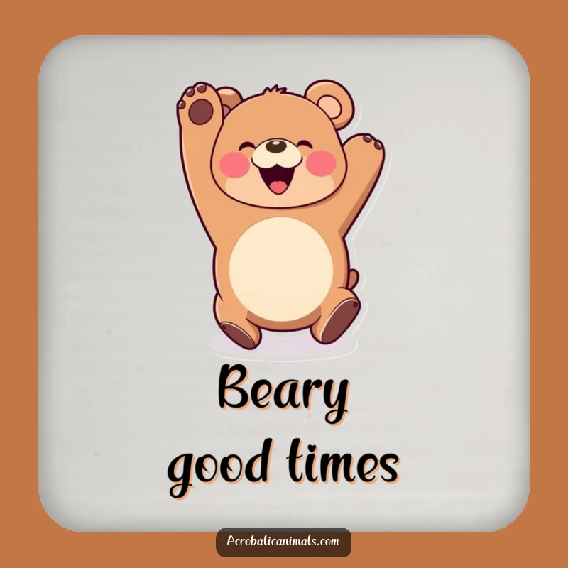 Funny Bear Coaster: Happy Smile Drink Protector, Perfect Party Funny Gift